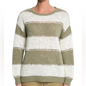 LUISA CERANO | Sage Green Striped Sweater
